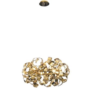 Imagem de Pendente Moderno Dourado com Cristais 12G9 65cm