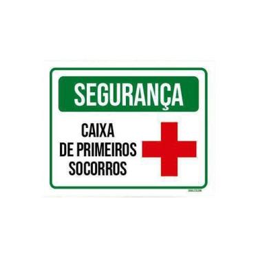 Imagem de Placa Segurança Caixa Primeiros Socorros 36X46 - Sinalizo