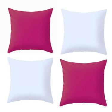 Imagem de Kit 4 Almofadas Cheias Luxo Lisas Varias Cores Para Sala Sofá Refil Mi
