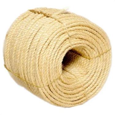 Imagem de Corda de Sisal 12mm 100 Metros Cor Natural para Artesanato e Amarraçõe