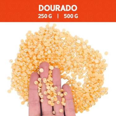 Imagem de Meia Pérola Irisada Dourado - 111 - Pacote com 500/250 Gramas  - 06 mm