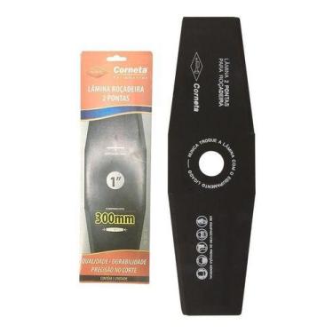 Imagem de Faca Lâmina Roçadeira 2 Pontas 300mm Furo 1 Pol 25.4mm X 2mm - Corneta