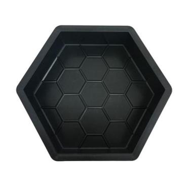 Imagem de 1 Un Sextavada Estriada 25x25x8 Preta Piso Paver Calçada - GME Formas