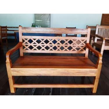 Imagem de Jogo de bancos com mesa de centro madeira de demolição peroba rosa - C