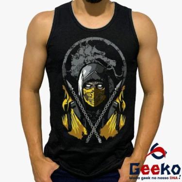 Imagem de Regata Mortal Kombat 100% Algodão Scorpion Geeko, Preto, GG