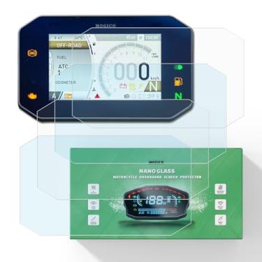 Imagem de Mogico Kit protetor de tela de painel de vidro nano para motocicleta para Aprilia Tuono V4 RSV4 Factory 2021-2025 / Tuareg 660 2022+ / Moto Guzzi V100 / Energica Experia (2 x Ultra Clear & 2 x Anti