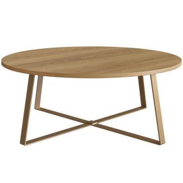 Imagem de Mesa de Centro Redonda Artesano 80 cm (largura) em MDP Hanover Estrutu