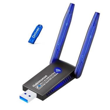 Imagem de Hakimonoe Adaptador WiFi USB 3.0 para PC Desktop, AC1300Mbps Dual Band 2.4G 5G rede sem fio WiFi Dongle antena melhorada para laptop Windows 11 10 8.1 8 7 Vista XP, Plug and Play com driver USB