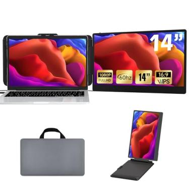 Imagem de TXV Extensor de monitor de laptop, monitor portátil para laptop, extensor de tela portátil 16:9, HDMI/Tipo-C Plug and Play, extensor de tela 1080p para tablet, laptops, PC/Mac/telefone