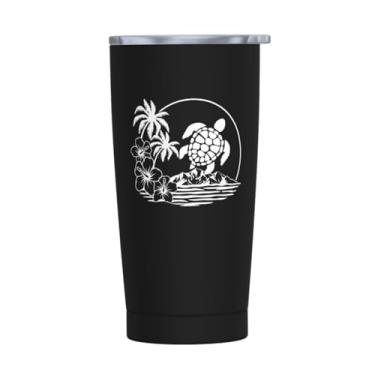 Imagem de Yipaidel Caneca de aço inoxidável com tampa de flor de tartaruga marinha 590 ml, presentes inspiradores para irmãs melhores amigas colegas de trabalho, Dia das Mães, Natal, presentes para mãe da filha