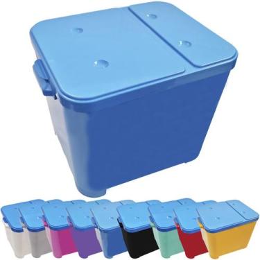 Imagem de Container Porta Ração Canister Plástico com Tampa Azul Protege Conserv