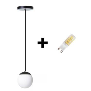 Imagem de Pendente Jabuticaba Preto Sala Quarto Moderno + Lâmpada Led - Poliluz
