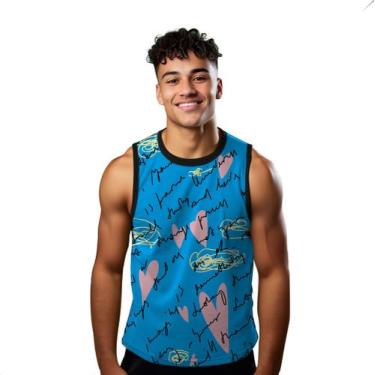 Imagem de Camiseta Algodão Regata Verão Estilo Moda Praia Cartinha Amor Namorado