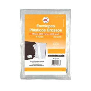 Imagem de Envelope plástico ofício 4 furos grosso 0,15mm c/50un - DAC