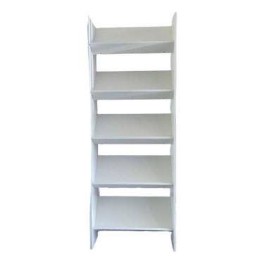Imagem de Estante Expositor Organizador para Livros, Revistas, Quadros com 5 Prateleiras Cor Branco
