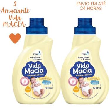 Imagem de 2 Amaciantes de Roupas de Bebe Vida Macia 500ml cada