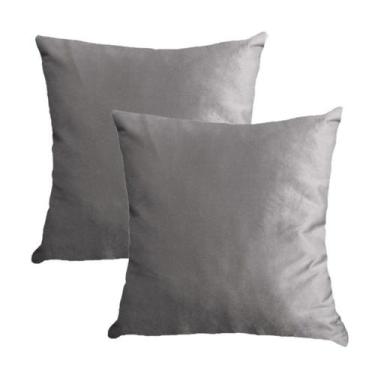 Imagem de Kit 2 Capas para Almofada em Veludo Liso 43x43 com Enchimento 50x50 Vá