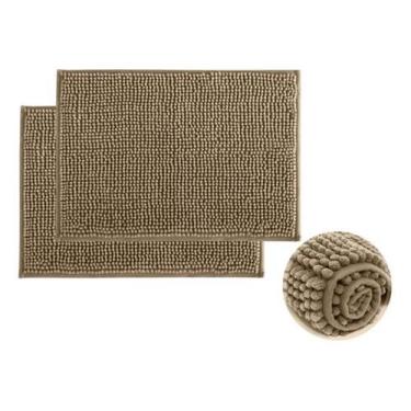 Imagem de 2 Tapete Antiderrapante Macarrãozinho 40Cm X 60Cm - Bege - Corttex