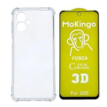 Imagem de Capa Capinha Anti Impacto Queda Choque + Pelicula de Ceramica Fosca 9d Full Cover Compatível com Moto G55