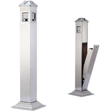 Imagem de Cinzeiro de pé ao ar livre/bandeja de cinzas de chão/cigarro de aço inoxidável com balde interno/jardim quintal casa escritório pub restaurante interno externo, prata