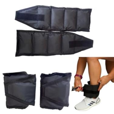 Imagem de Par Tornozeleira Caneleira Peso Academia Treino em Casa (Preto, 0,5 Kg)