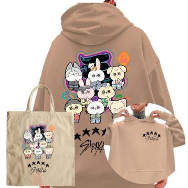 Imagem de Kit Moletom E Ecobag Blusa De Frio Stray Kids 5 Star Chibli - Abstract