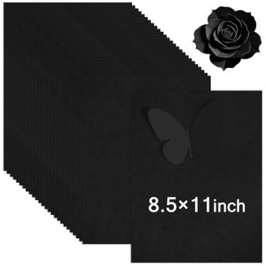 Imagem de JULBEAR 30 folhas de cartolina preta 21 x 28 cm, 29,5 kg, cartolina, papel pesado de 180 g/m², papel grosso para cartões de bricolage, álbuns, artesanato, cartões de visita, convites, marcadores,