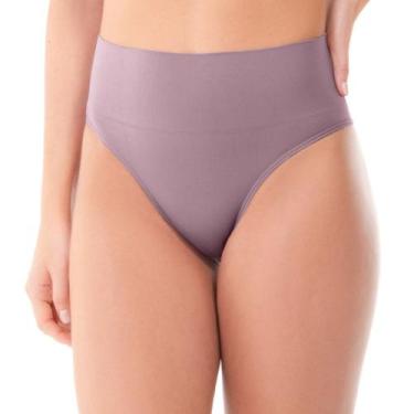 Imagem de Calcinha Tanga Cós Alto Microfibra Sem Costura Zee Rucci, Lilás, M