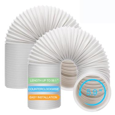 Imagem de NEAGLORY Mangueira de ar condicionado portátil, pacote com 2 - Mangueira CA com 15 cm de diâmetro, rosca anti-horário, comprimento de até 149,9 cm - Mangueira de exaustão para ventilação CA portátil