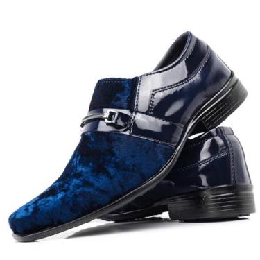 Imagem de Sapato Social Masculino Verniz Marinho Lançamento Moderno E Estiloso C