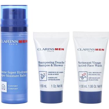 Imagem de Shampoo Masculino Clarins Bálsamo Super Hidratante 50Ml+Active Fash Wash 30Ml+Shampoo 30Ml--3Pcs