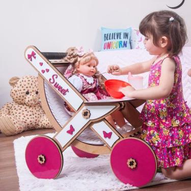 Imagem de Carrinho cross para boneca até 60 cm compatível com bebe reborn p - da