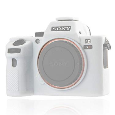 Imagem de Capa de câmera com capuz fácil para Sony Alpha A7II A7RII A7SII A7 II A7R II A7S II A7R2 ILCE-7RM2 ILCE-7M2 Capa protetora de corpo de silicone macio para câmera de borracha, Branco