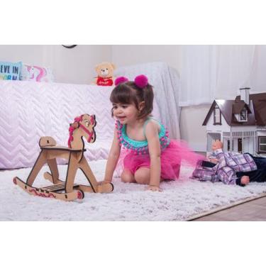 Imagem de Cavalo de balanço para boneca até 60 cm compatível com bebe reborn p -