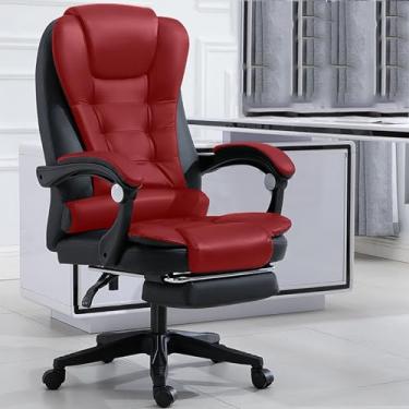 Imagem de Cadeira de descanso ajustável para as costas, cadeira executiva de escritório com apoio para os pés, suporte lombar, poltrona reclinável ergonômica, cadeira de mesa de computador, resistente,