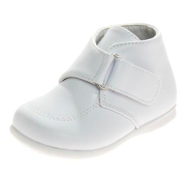 Imagem de Josmo Sapatos para bebês meninos e meninas primeiro caminhada botas clássicas couro macio formal berço sapatos tamanho infantil - criança pequena, Branco, 21