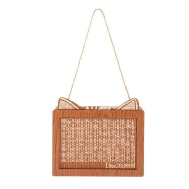 Imagem de Baoblaze Caixa de dinheiro cofrinho de madeira com caixa de armazenamento contador artesanato decoração de casa caixa de economia de dinheiro, com alvo de, Pode armazenar 10.000 USD