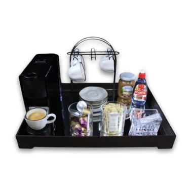 Imagem de Bandeja Espelhada Grande 48x35 Cantinho Do Cafe Escritorio Recepção Md