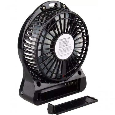 Imagem de Mini Ventilador Portatil c/ Bateria Recarregável 3 Velocidades Preto