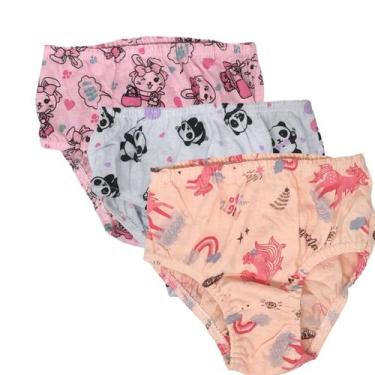 Imagem de Kit com 3 Calcinhas Infantil Atacado Kellynha Kit Desfralde, M, Estamp