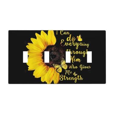 Imagem de Citação inspiradora para banheiro, girassol, 4 gangs, interruptor de luz, decorativo, quadriciclo, placa decorativa para cozinha, casa, celeiro, casa de fazenda, decoração grande