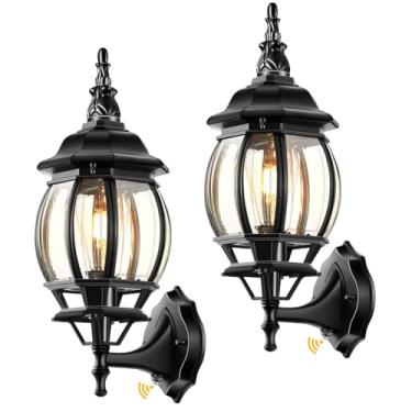 Imagem de VIANIS Luminárias De Parede Para Garagem Externa, Iluminação Led Externa Do Anoitecer Ao Amanhecer, Lanternas De Parede Para Varanda, Luminária Externa Preta, Arandelas Modernas Para Áreas Externas