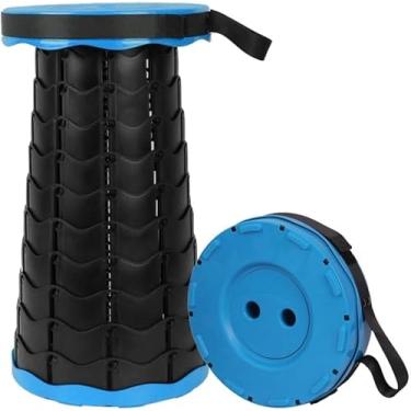 Imagem de Banqueta Banco Retrátil Portátil com Alça Telescópica Banquinho Dobrável Ajustável Pesca Camping Caminhada Pic Nic