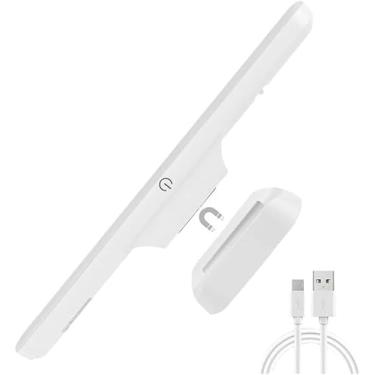 Imagem de Luminária LED Touch Recarregável Magnética com 3 Tons de Intesidade de Luz – Ideal para Armário, Mesa, Cozinha, Closet, Banheiro e Leitura Compacta e Portátil, com Bateria e carregamento por USB