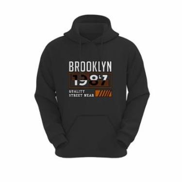 Imagem de Moletom Canguru Unissex Inverno Algodão Blusa de Frio Capuz Bolso-Unissex