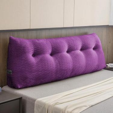 Imagem de ZOEMO Cabeceira triangular grande reforçada, suporte de posicionamento do encosto, descanso de cama, almofadas de leitura, cabeceira, almofadas de cunha para cama de dia com capa removível