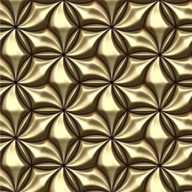 Imagem de Papel de Parede Geométrico 3D Elegance  com tons de Dourado e Marrom 3