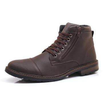 Imagem de Bota Masculina Casual Coturno Cano Baixo Confortavel Com Ziper - EXP, 