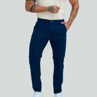 Imagem de Calça Masculina Sarja Elastano Bolso Faca E Embutido com lycra - IZY J