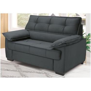 Imagem de Sofá 2 Lugares Suéde Lisboa Linoforte, Grafite, 2 lugares